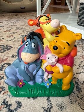Vintage Disney Winnie the Pooh & Friends Large Coin Bank Tigger Eeyore Piglet